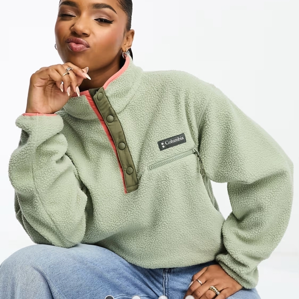 Columbia Fleece Pullover-Stone Green, Size S